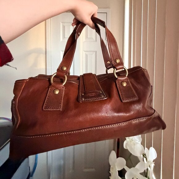 Coach 65thAnniversary Mandy Vintage Y2K Whiskey Brown Leather Shoulder Bag 10330 - Picture 3 of 15